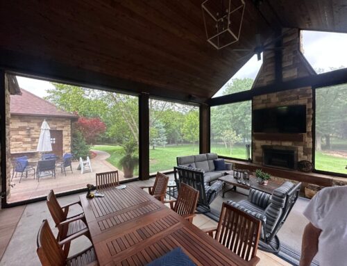 Enjoy the Game on the Back Patio with a Patio Cover and Motorized Screens