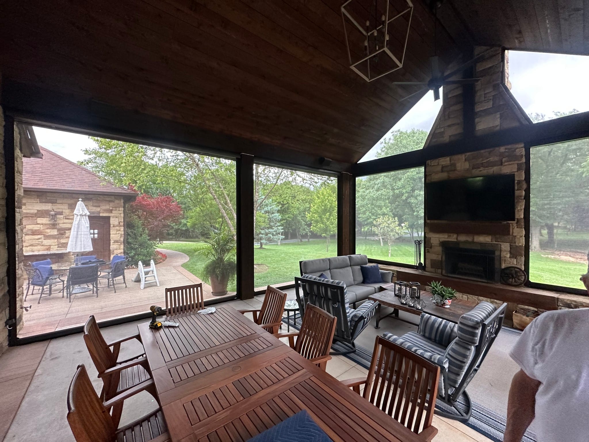 Motorized Screens and Patio Cover