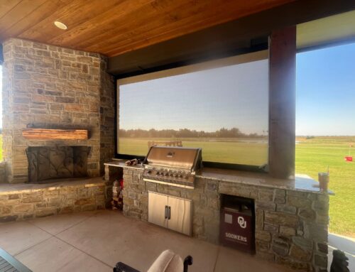 Use Your Outdoor Kitchen All Year Round with Motorized Screens